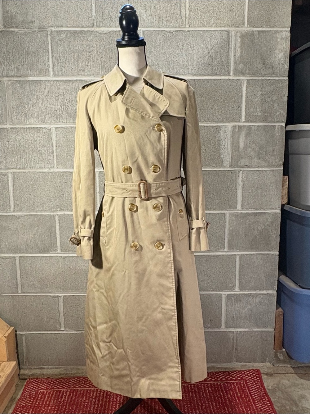 Burberry trench coat.